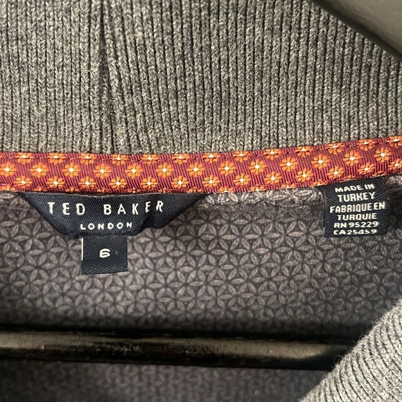 TED BAKER Gray Knit Terry Button Front Cardigan Sweater - Picture 2 of 16